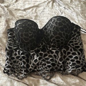Silver and black corset top